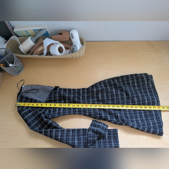 NWT Chechered Skater Dress Size Medium Black And White Heart Low Cut Stretch - Picture 13 of 13